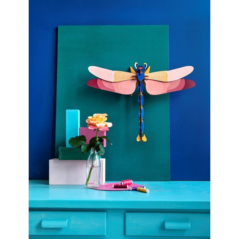 DIY 3D Wall Decoration - Giant Dragonfly Pink